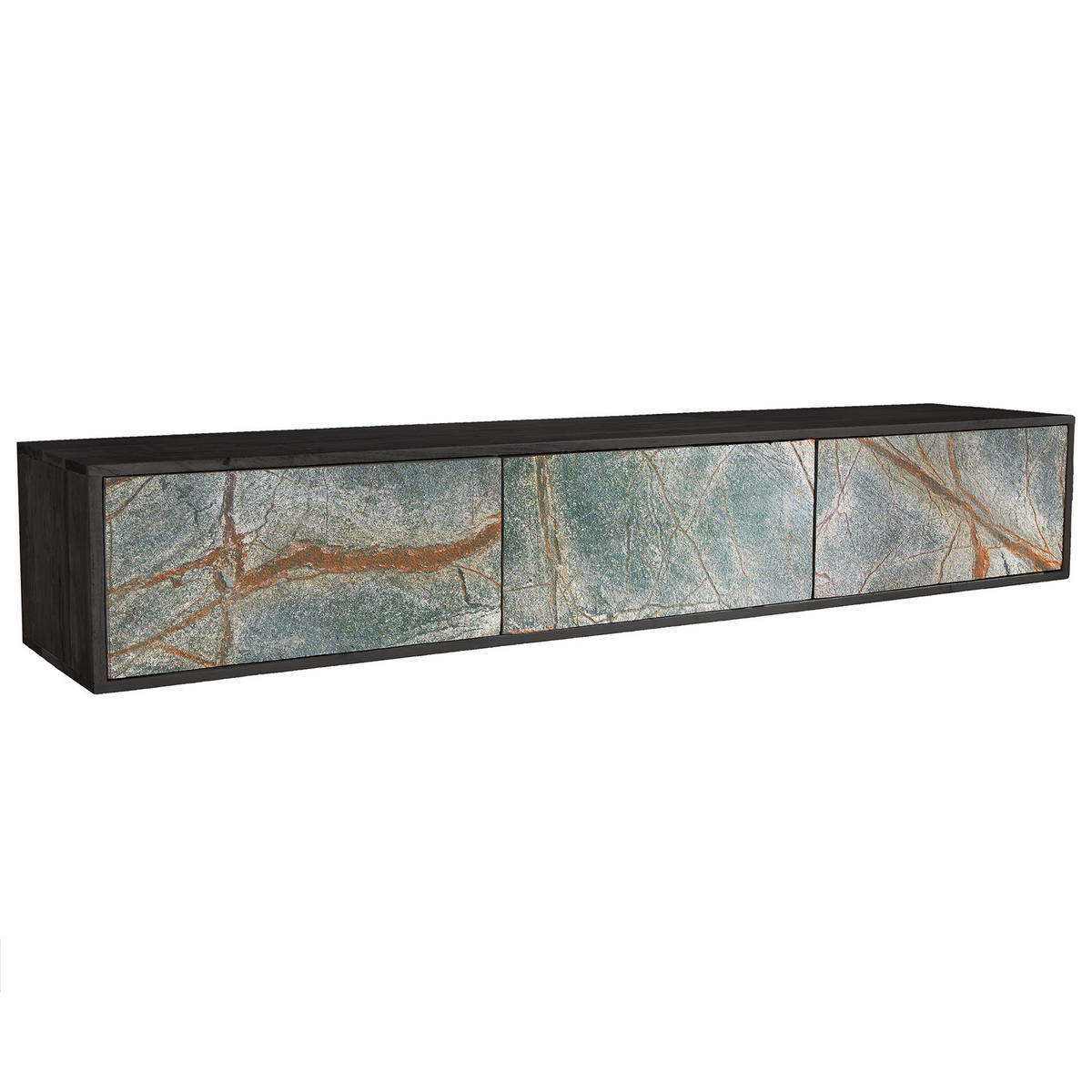 TV-LOWBOARD MOUNTAIN SOUL Akazie 160cm - Multicolor/Schwarz, Holz/Stein (160/29/33cm) - riess-ambiente