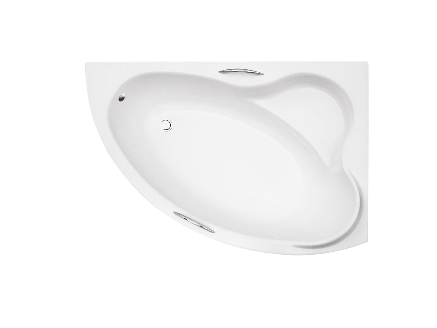 BADEWANNE Eckwanne ADA 140/90 Rechts Ablauf & Füße - Weiß, Kunststoff (90/57.5/140cm) - bad land