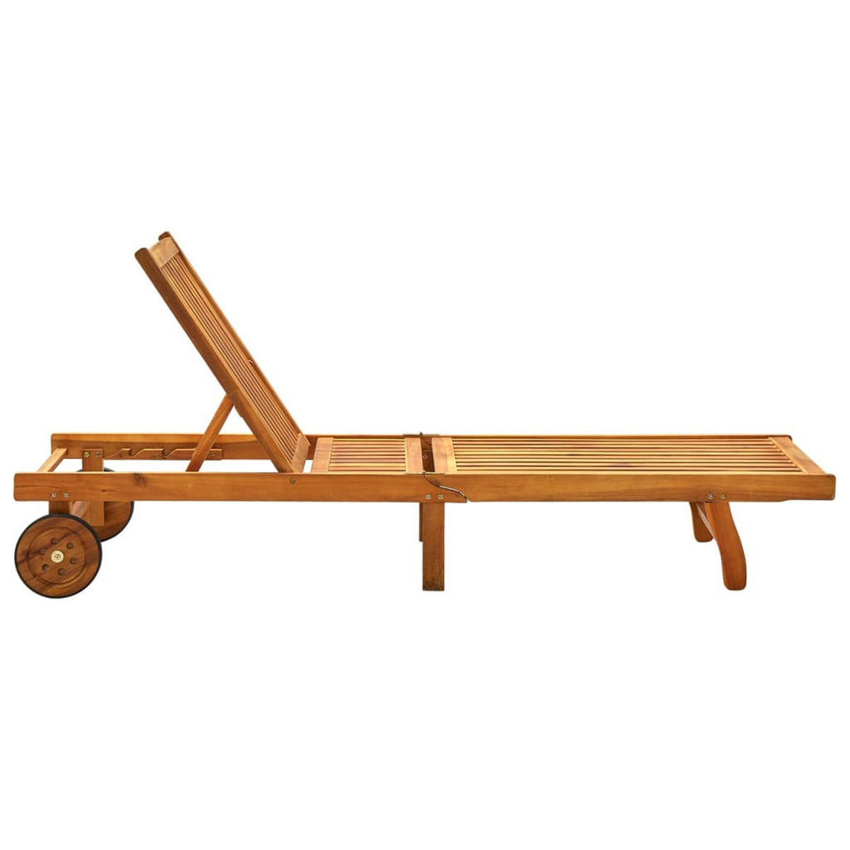 SONNENLIEGE Akazie Massivholz - Braun, Holz (63/76/199cm) - furnicato