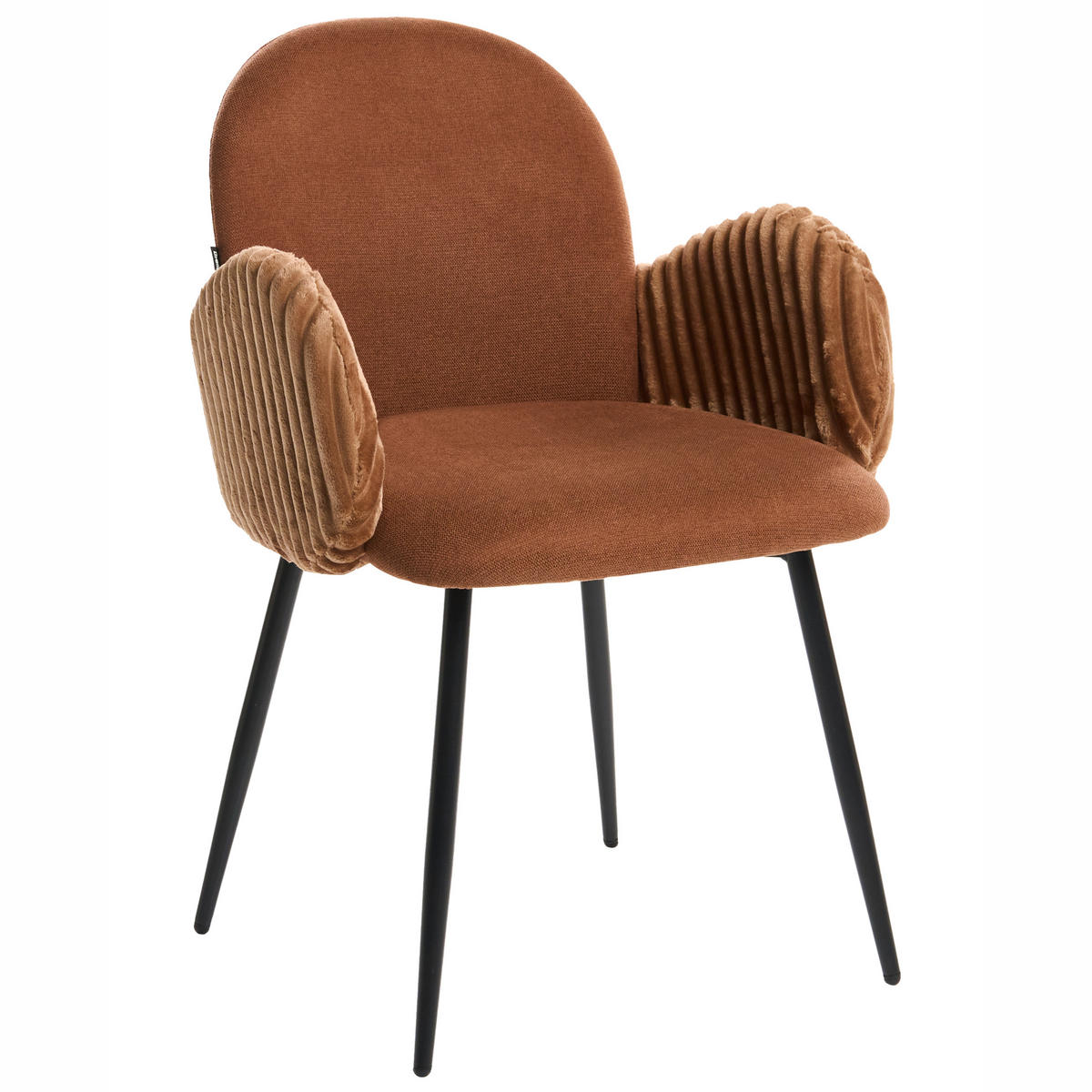 ESSZIMMERSTUHL 2er-Set Stoff Braun Amity - Braun, Textil (50/84/56cm) - Beliani