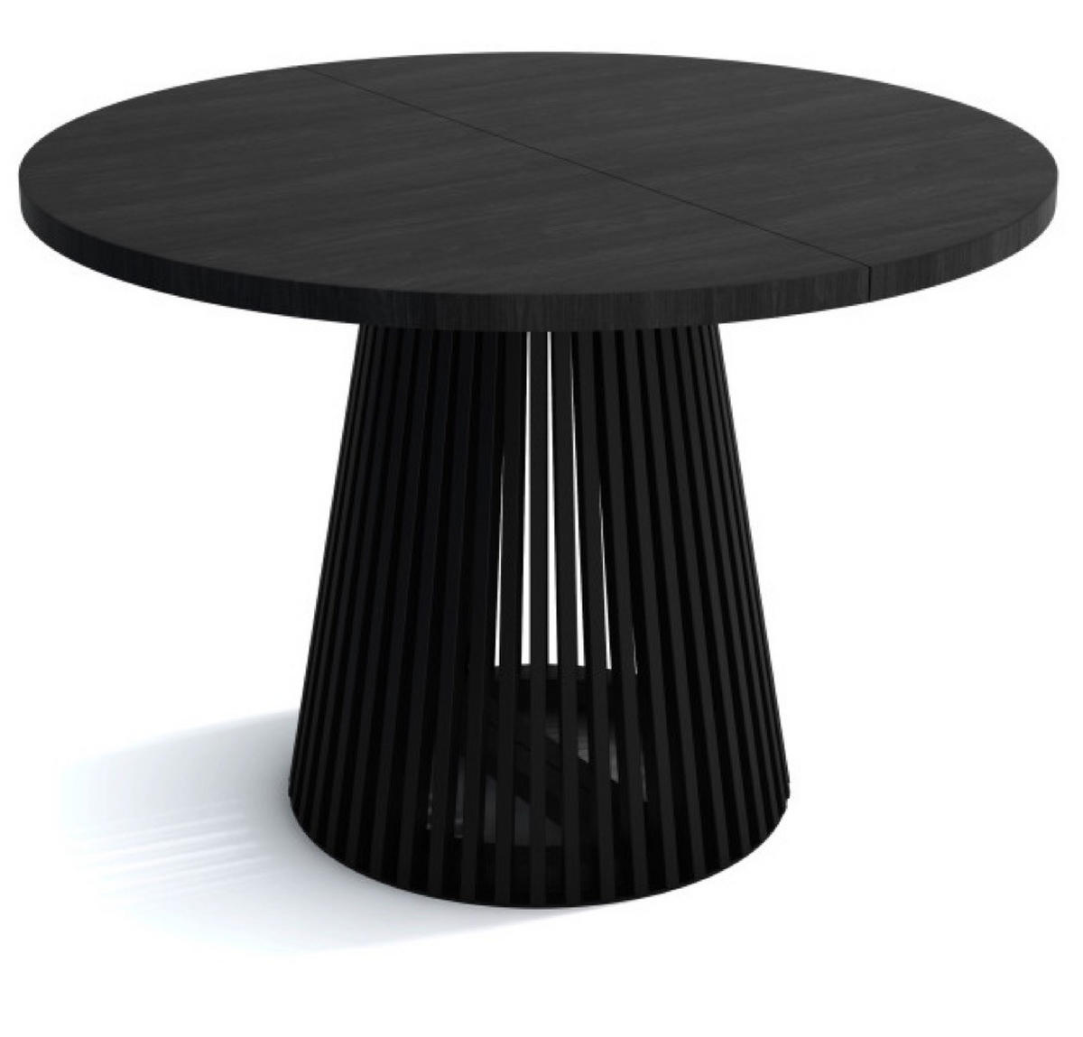 TISCH Schwarz DUSTO Ausziehbar Mit Lamellen 120/220 cm - Schwarz, Holzwerkstoff (220/120/77cm) - Sepro Meble