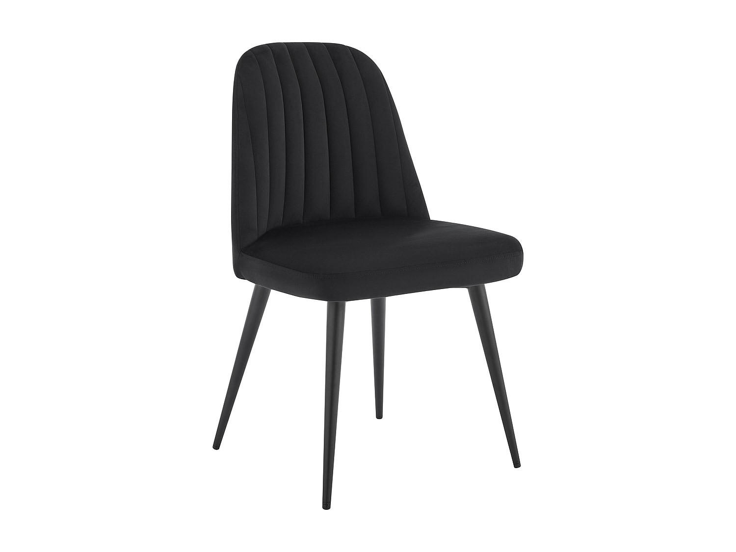 Thumbnail - Vente-Unique Stuhl, Schwarz, Textil, Uni, 49x81x52 cm, Esszimmer, Stühle, Esszimmerstühle, Vierfußstühle