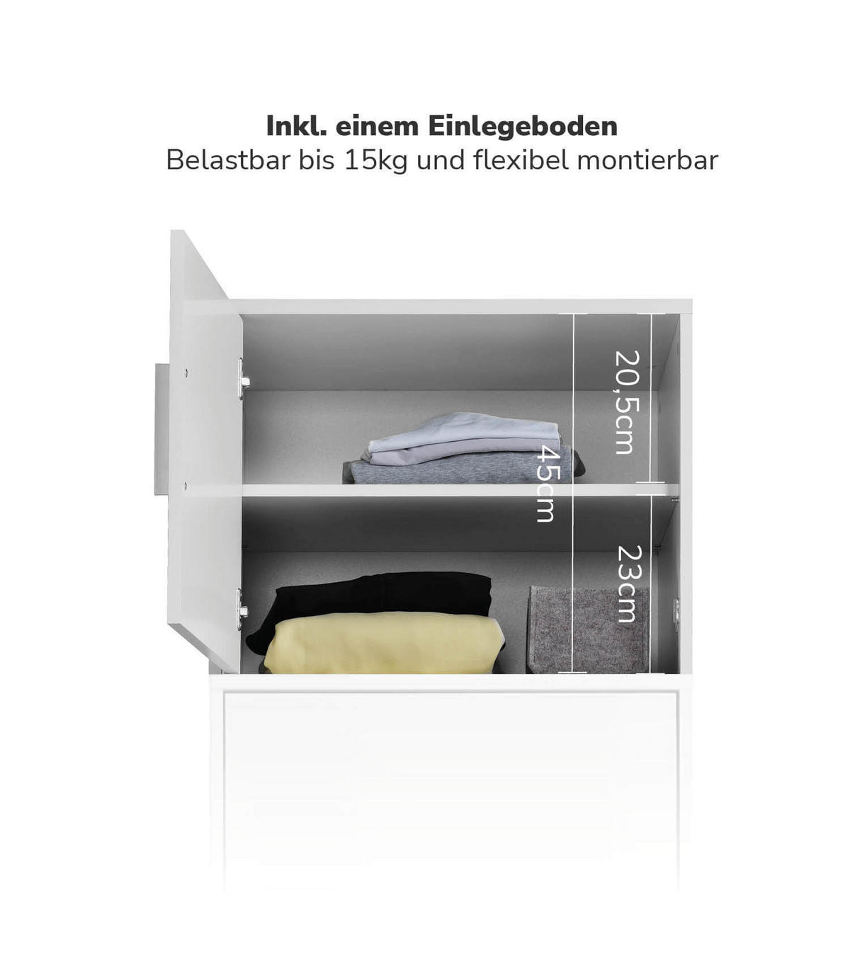 KLEIDERSCHRANKAUFSATZ Der Hochstapler - Weiß, Holzwerkstoff (60/47/58cm) - Mokebo