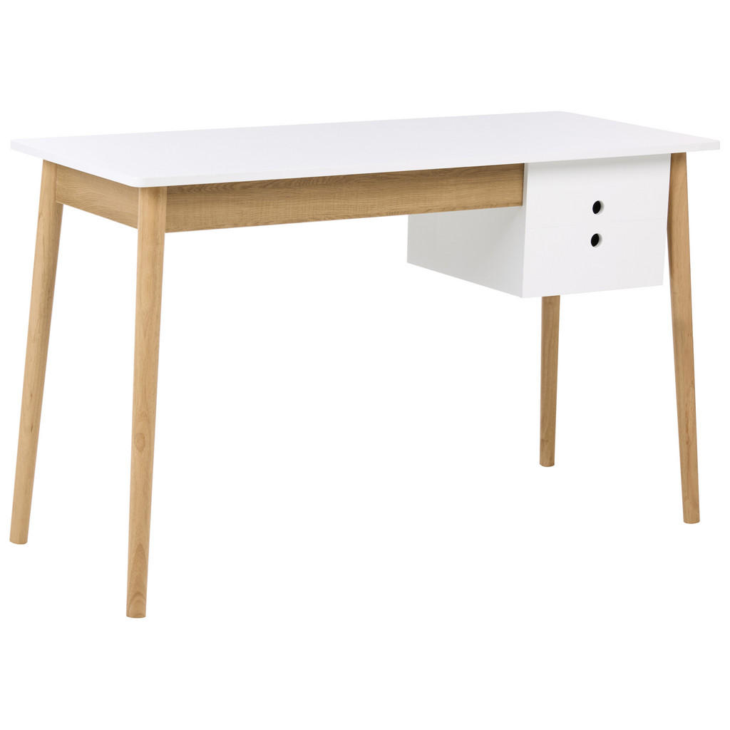 Beliani PSACÍ STŮL Světle hnědý/Bílý 120/50 cm Fenestra