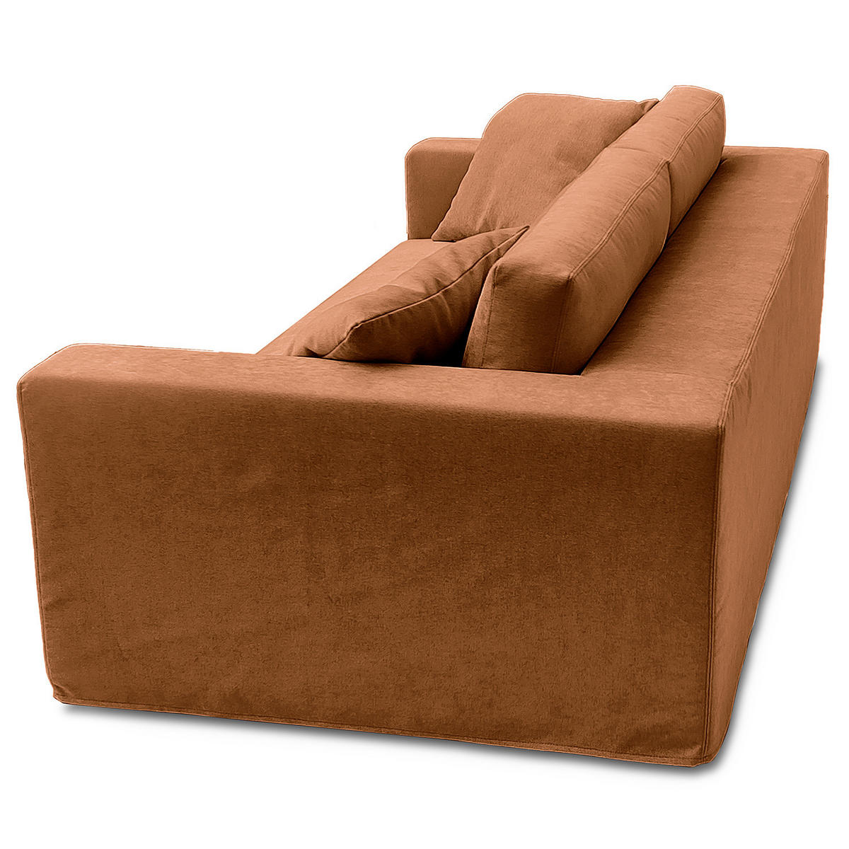 3-SITZER SOFA mit Wechselbezug - Webstoff - Kupferfarben, Textil (245/63/122cm) - home24