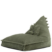 KINDERSITZSACK mit Kissen Dino Cord - Salbeigrün, Textil (72/66/102cm) - icon