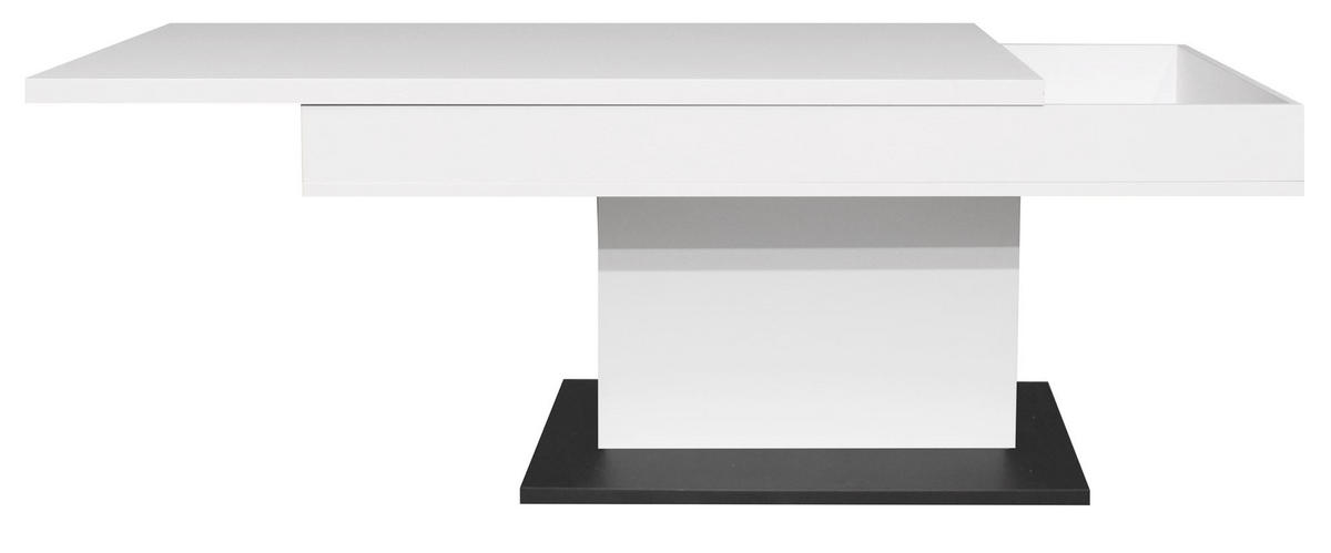 COUCHTISCH Höhenverstellbar Else 1 110x59x60 Holzwerkstoff Ice White - Schwarz/Weiß, Holzwerkstoff (110/60/59cm) - 58aufmkessel