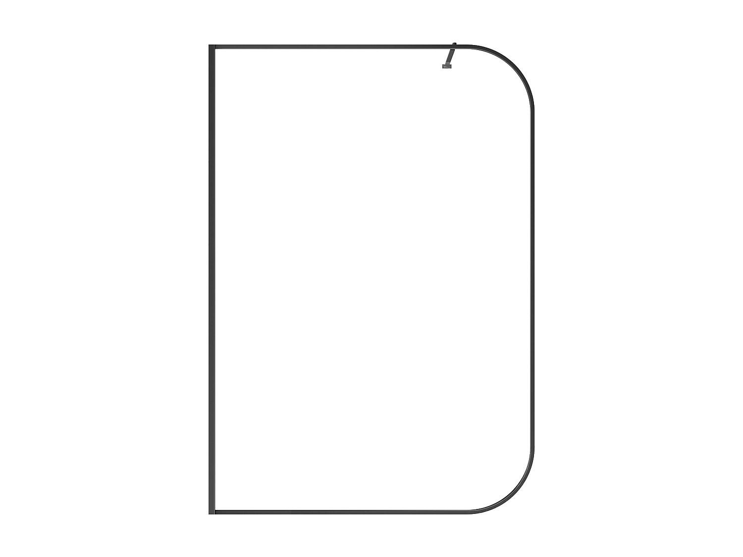 DUSCHWAND - 140 cm x 0.6 cm - Metall, Glas - Schwarz - DOUYANO - Schwarz, Glas/Metall (140/200cm) - Vente-Unique