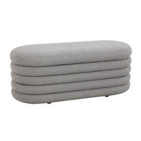 HOCKER BLOSSOM XL mit Aufbewahrung Boucle Hellgrau - Hellgrau, Textil (45/42/108cm) - SVITA