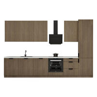 KÜCHENZEILE 360 cm - Sorento KS2-M360 - in Dunkle Eiche - Eichefarben/Schwarz, Holz (360/247/58cm)