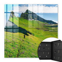 SCHLÜSSELBOX Schwarz 30x30 cm- Türöffnung nach rechts - Grüne Berge - Grün, Metall (30/30/5cm) - TULUP