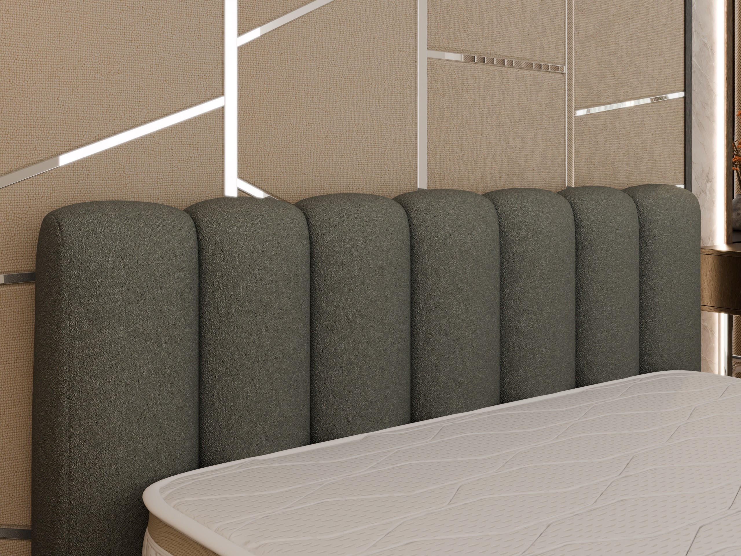 POLSTERBETT Zaira 180x200cm – Elegantes Polsterbett für modernen Wohnstil , ohne matratze, grau - Grau, Holz (180/200cm) - Panda Möbel