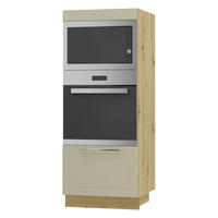 BACKOFENHOCHSCHRANK Kvantum D5AM/60/154 Vanille Matt / Eiche Artisan Matt 60 / 59 / 154cm - Creme/Eiche Artisan, Holz/Holzwerkstoff (60/154/59cm) - Feldmann-Wohnen