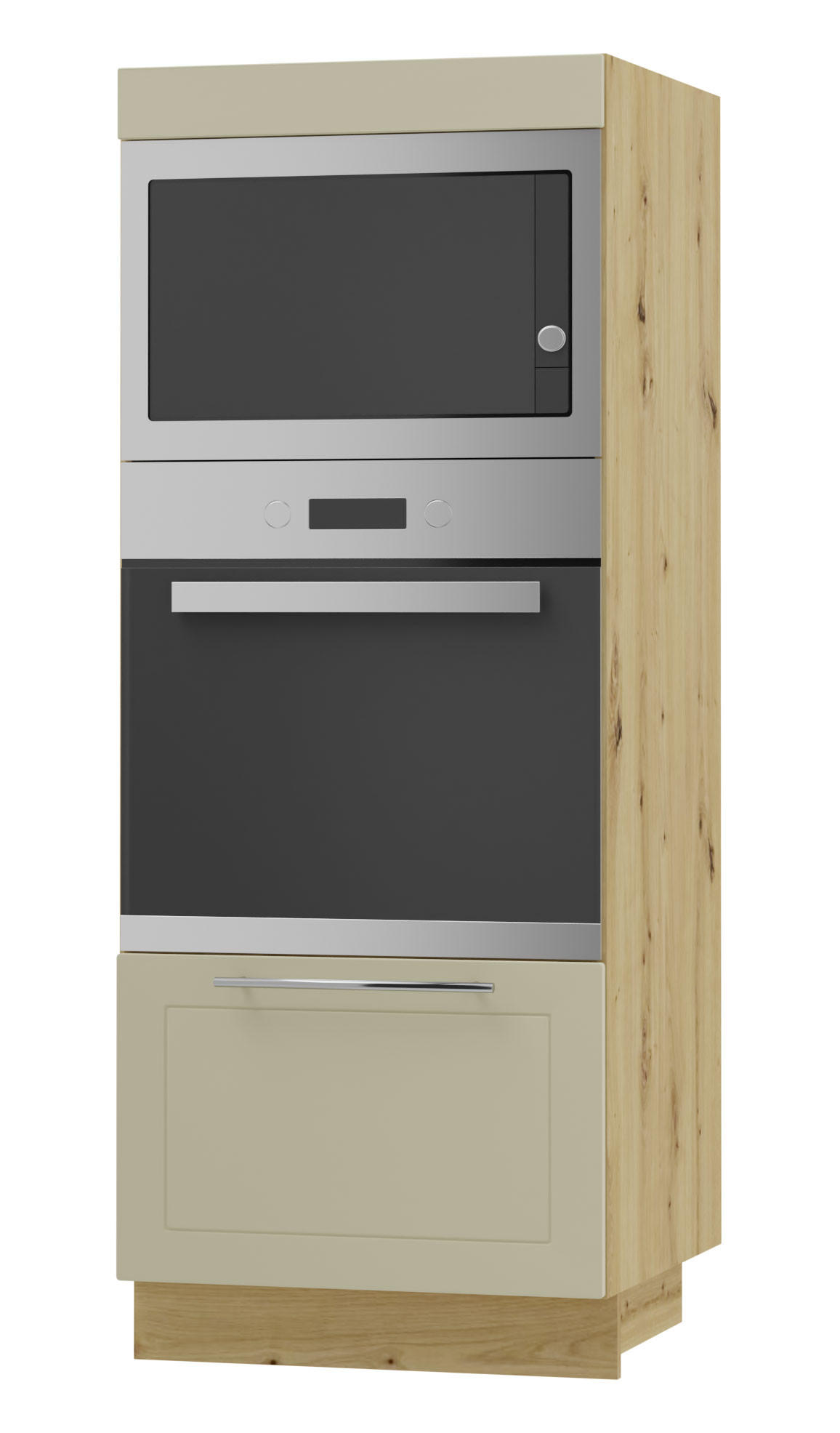 Feldmann-Wohnen BACKOFENHOCHSCHRANK Creme, Eiche Artisan 60cm × 59cm × 154cm