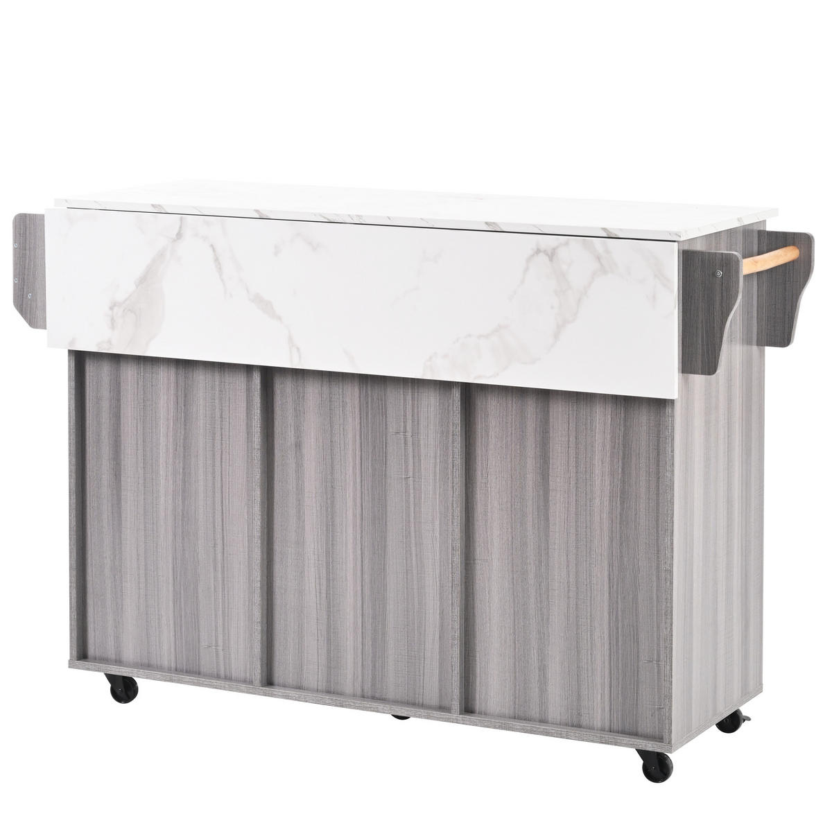 KÜCHENINSEL DE-41356 139/46-71/91,5 cm, klappbare Arbeitsplatte Grau - Grau, Holzwerkstoff (139/91.5/46cm) - ComfortXL