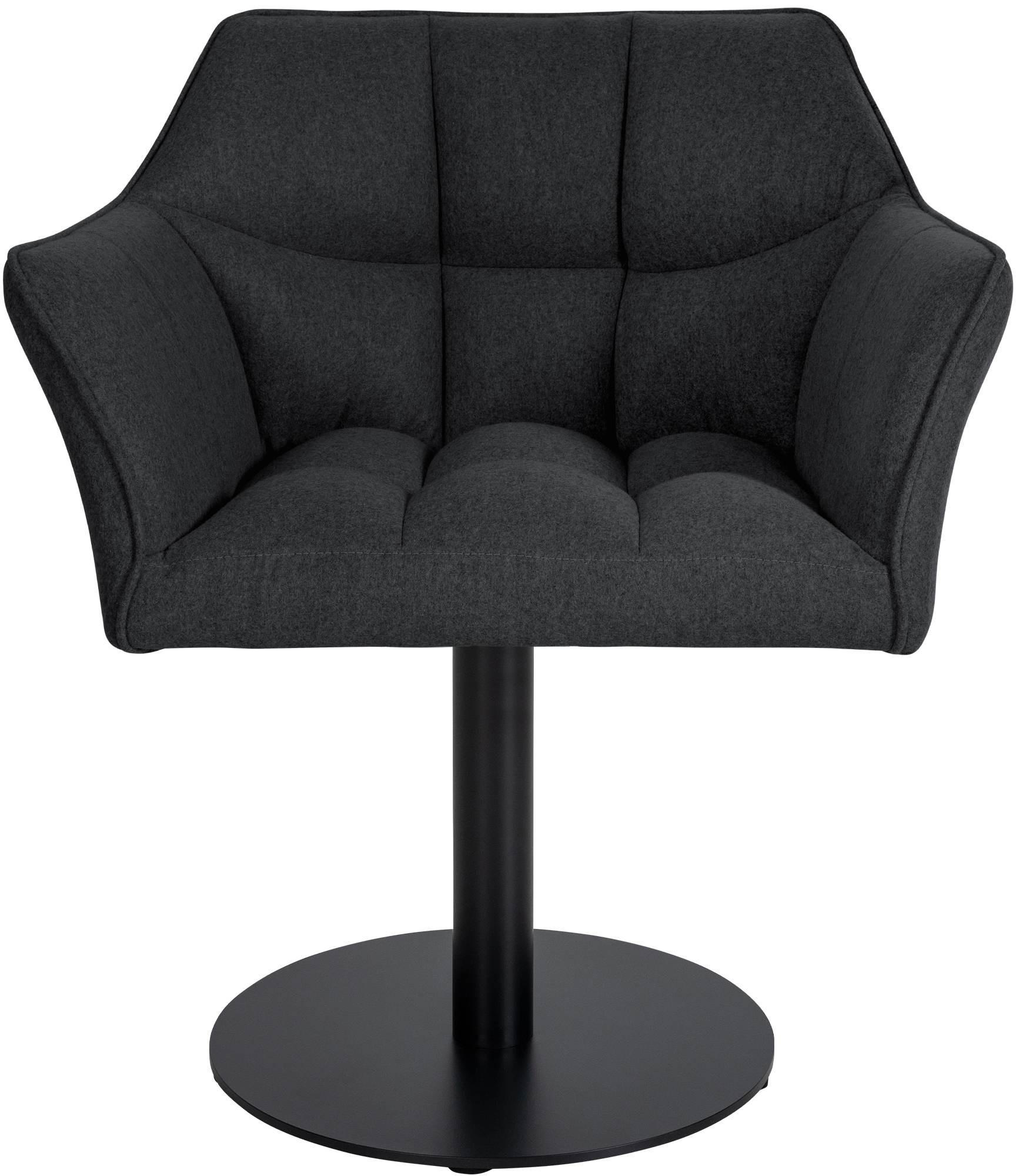 SESSEL Filz Anthrazit - Anthrazit/Schwarz, Textil/Metall (64/75/48cm) - CLP