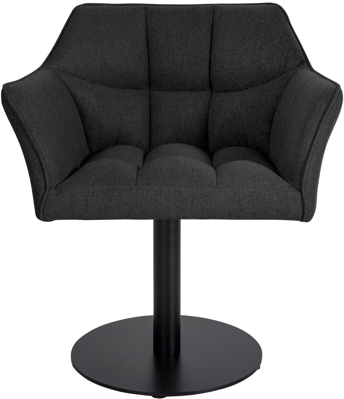 SESSEL Filz Anthrazit - Anthrazit/Schwarz, Textil/Metall (64/75/48cm) - CLP
