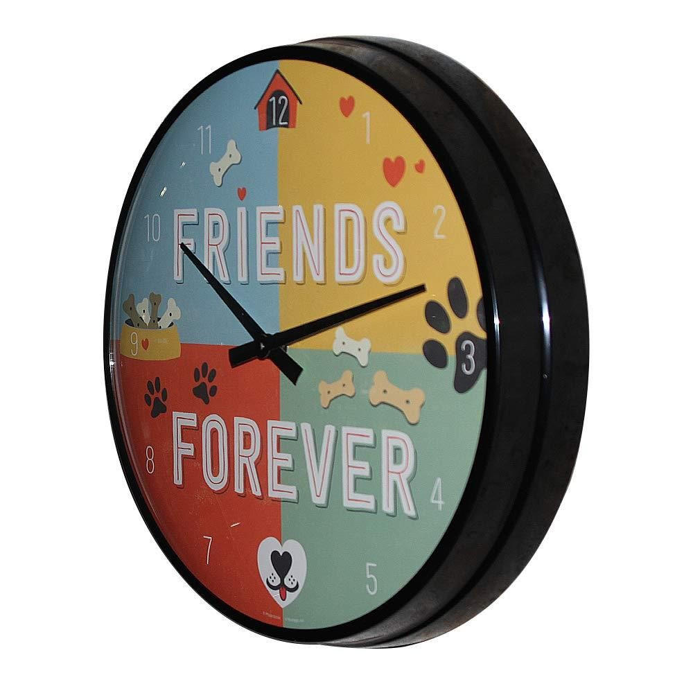 WANDUHR 31 cm Pfotenschild Friends Forever - Multicolor, Metall (31/31/5cm) - Nostalgic-Art