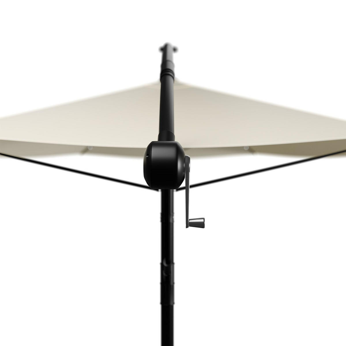 AMPELSCHIRM Brazil dunkelgrau/creme 3,5m mit LED, Kurbel und Standfuß - Creme, Metall (330/330cm) - Juskys