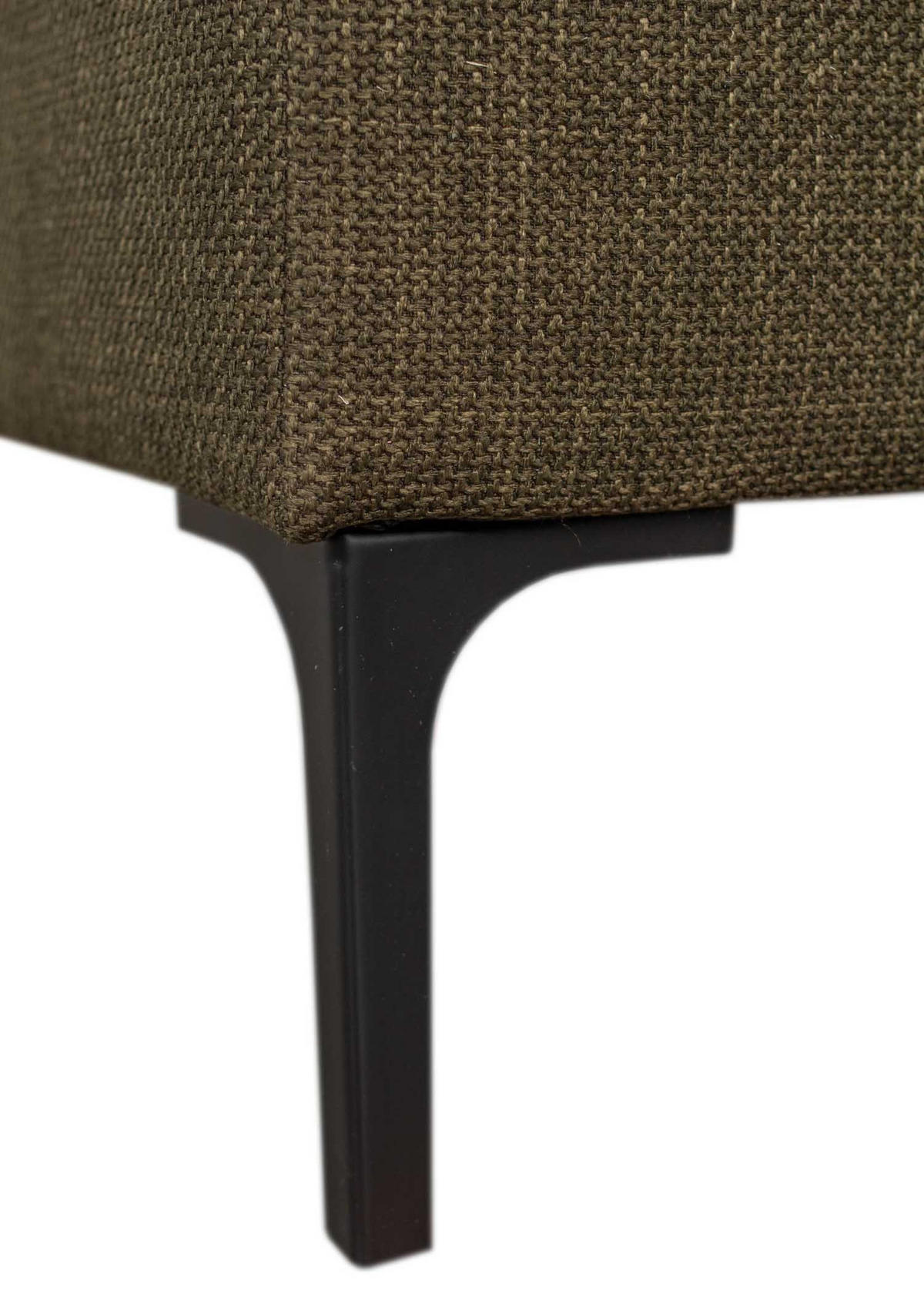 SOFA Troia 3-Sitzer Chesterfield Details - Schwarz/Olivgrün, Textil/Metall (205/74/85cm) - Mr. Deko