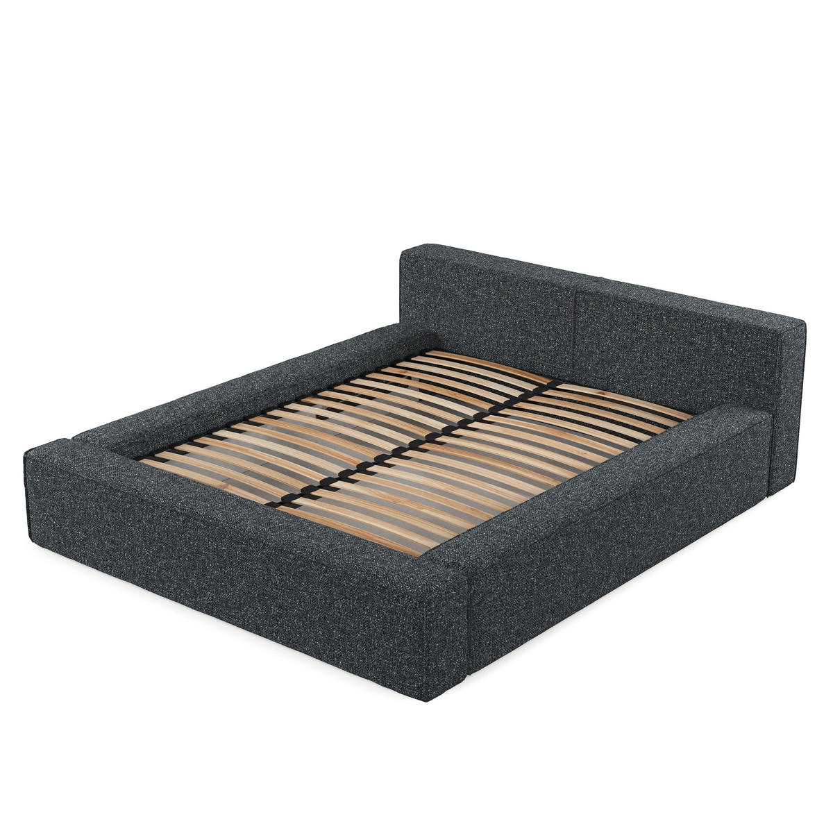 POLSTERBETT Casto mit Stauraum 160/200 cm Grau im Blur Stoff - Schwarz/Naturfarben, Holz/Holzwerkstoff (160/200cm) - AltaBeds