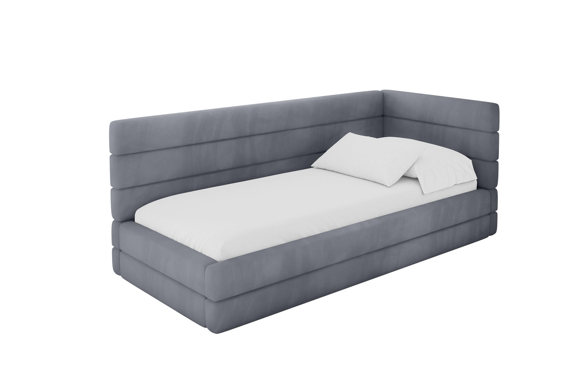 ALTDECOR JEDNOLŮŽKOVÁ POSTEL pro mládež s úložným prostorem, vlevo - BEMY 90x200 šedá