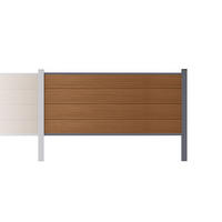 ERWEITERUNGSSET für Verbundzaun 2 m STOCKHORN, H. 90 cm, zum Einbetonieren, Teakholz - Grau, Holzwerkstoff (200/90cm) - Casanoov