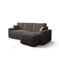 ECKSOFA L AMBRO Poso 22 Rechts mit Schlaffunktion - Dunkelgrau, Textil (232/143cm) - Bedante
