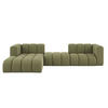 ECKSOFA L-Form Grand L 319 cm, Veloursstoff Salvador, Olive, Links - Olivgrün, Holz (319/179cm) - Kaiser Möbel