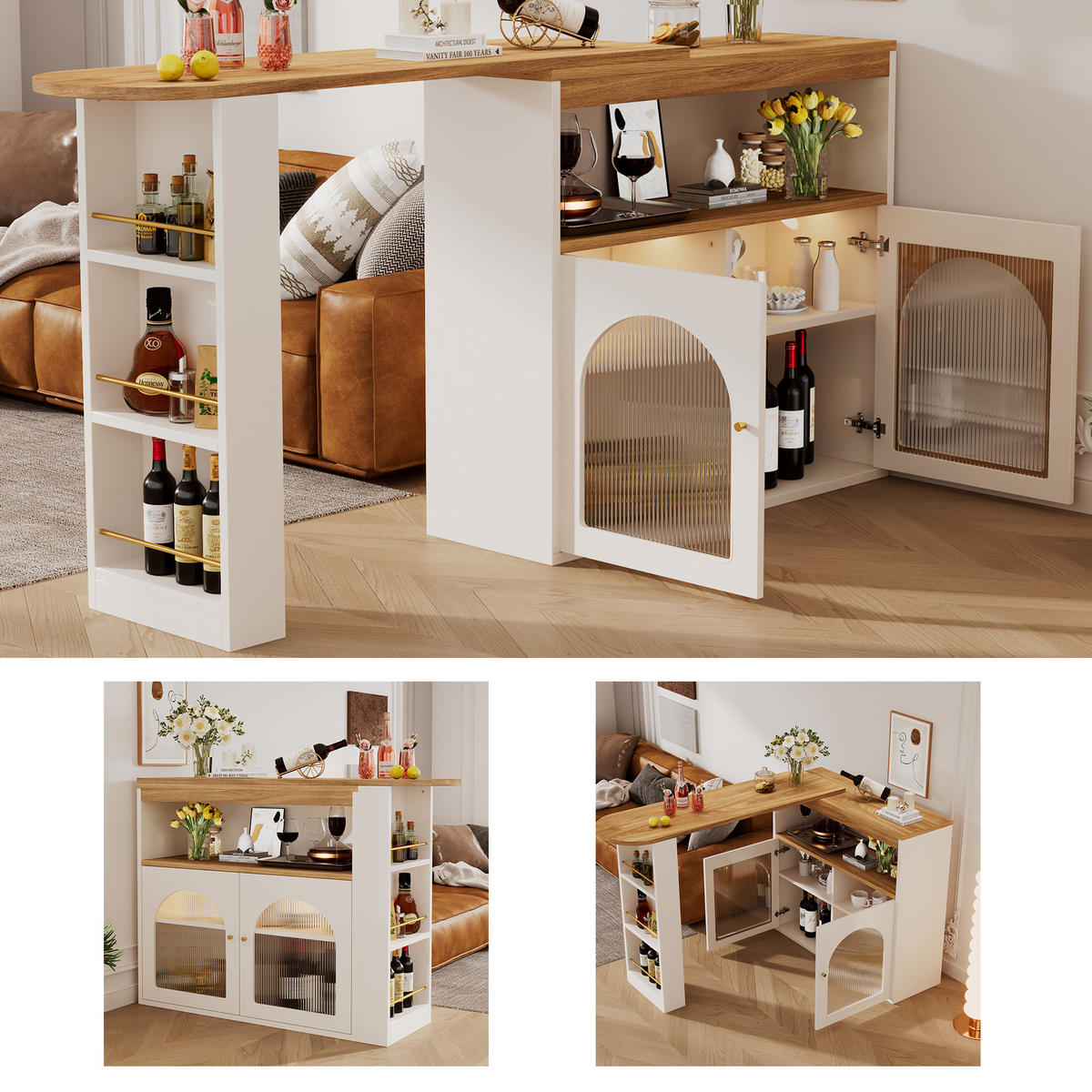 BARTISCH Weiß - Weiß, Holz (193/105/39cm) - Urban Meuble