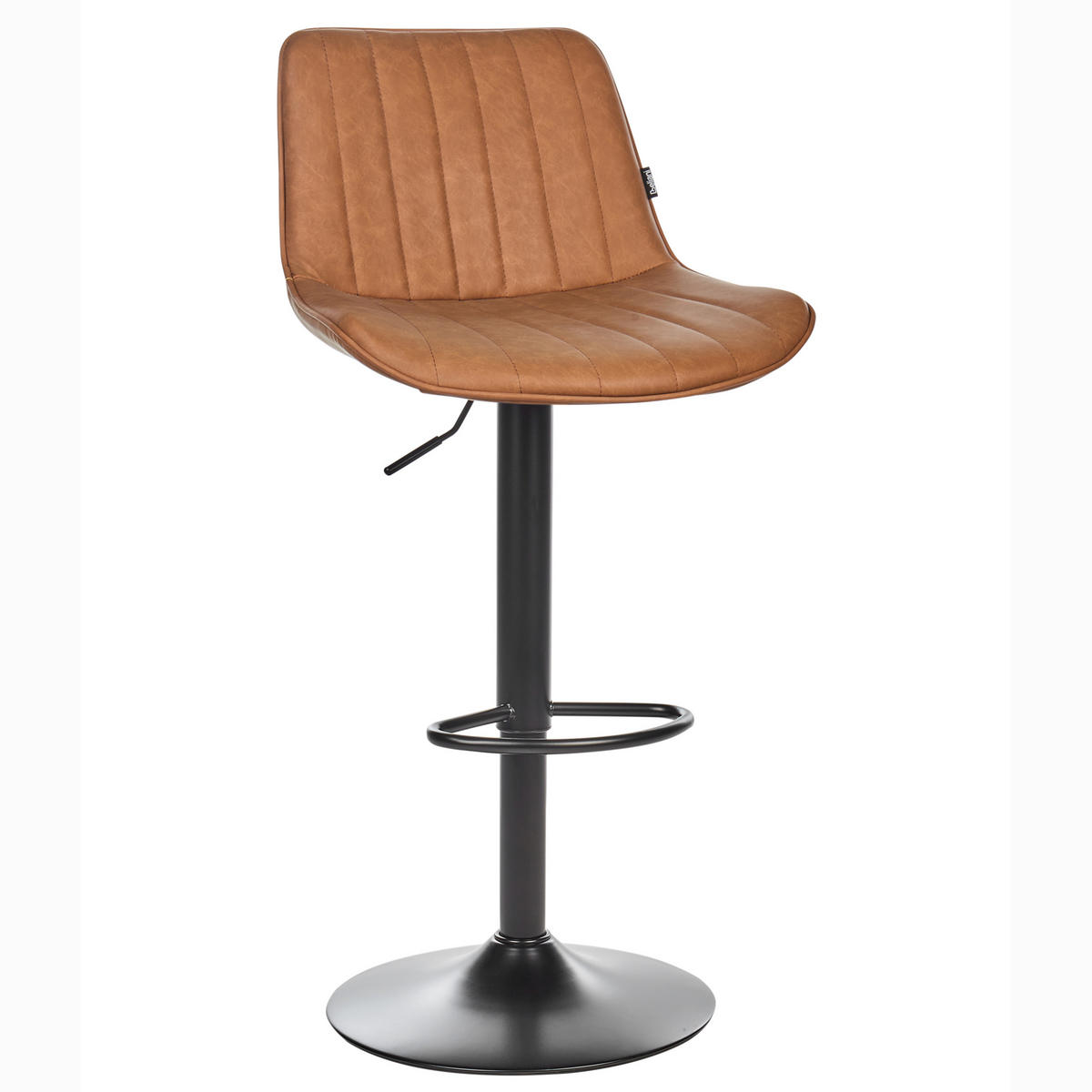 BARHOCKER 2er-Set Kunstleder Goldbraun Dubrovnik - Schwarz/Braun, Kunststoff (51/88/54cm) - Beliani