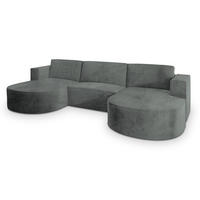 ROHOVÁ SEDAČKA VEZZO šedá - šedá, dřevo/textil (347/174cm) - MASSENO