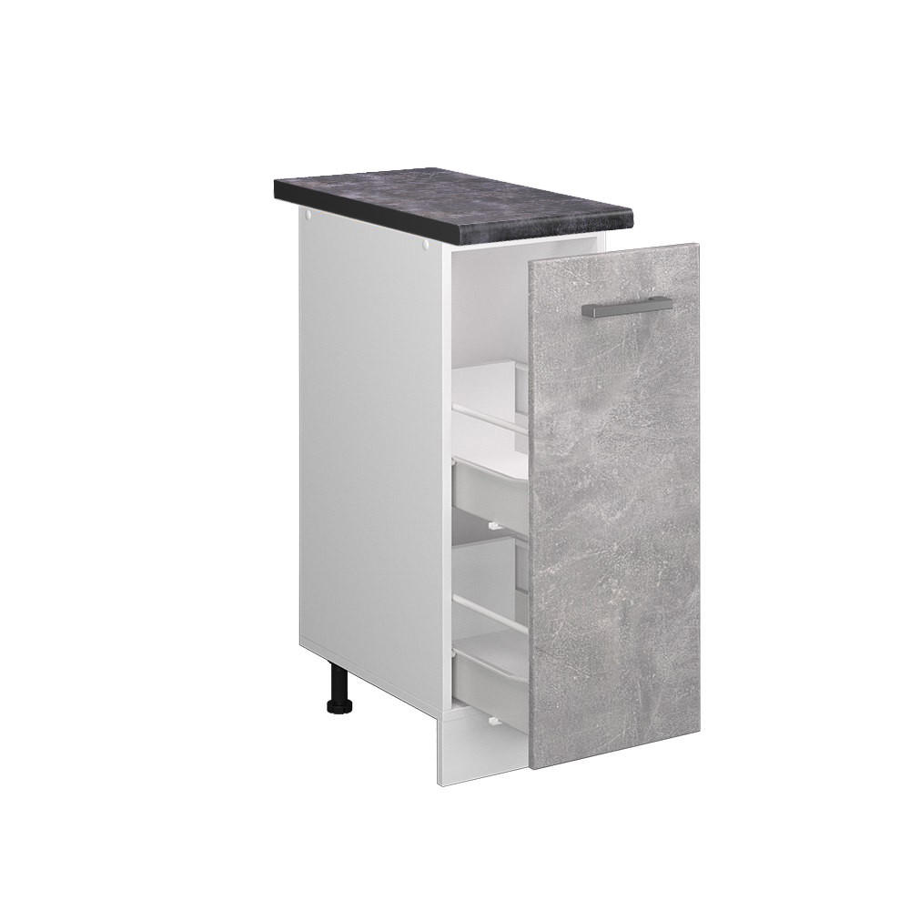 APOTHEKERSCHRANK R-Line Beton 30 cm, AP Anthrazit - Schieferfarben/Weiß, Holzwerkstoff (30/81.6/60cm) - Vicco