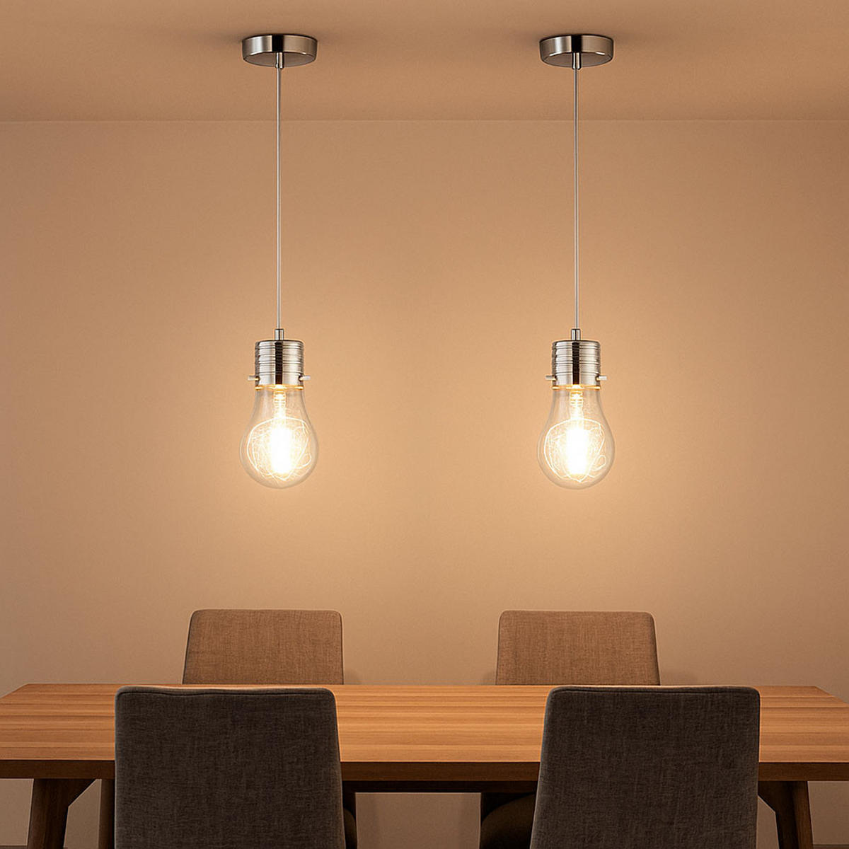 HÄNGELEUCHTE FUTURA Klar Drahtgeflecht Glas - Klar, Glas/Metall (12/12/150cm)