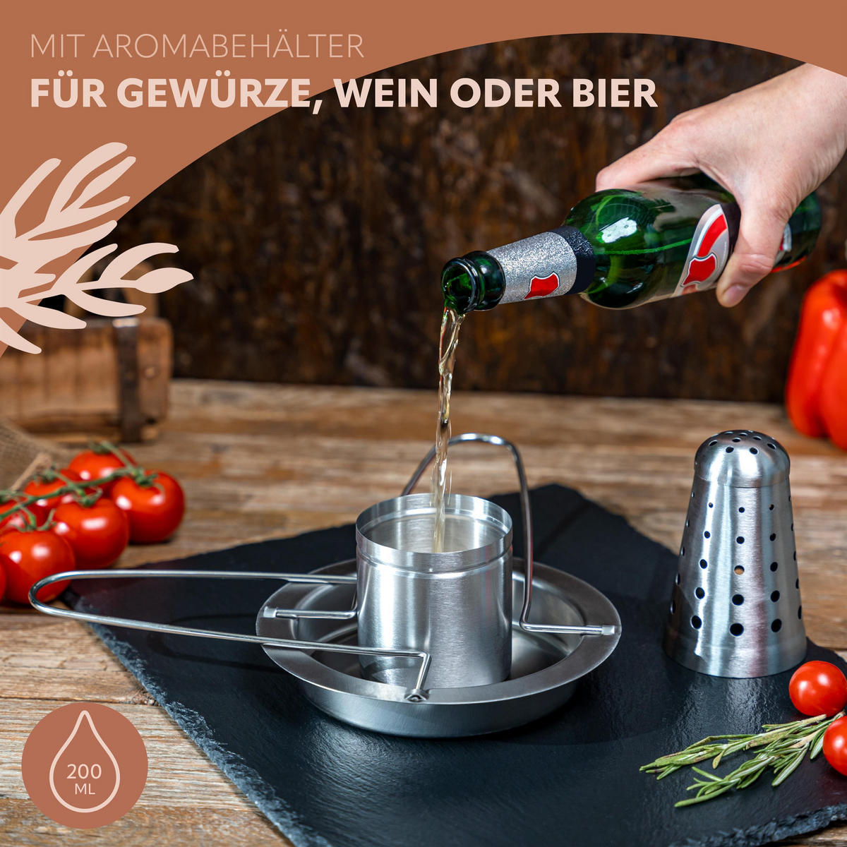 HÄHNCHENGRILLER 2er-Set, silber, Edelstahl - Edelstahlfarben, Metall (18/23/18cm) - bremermann