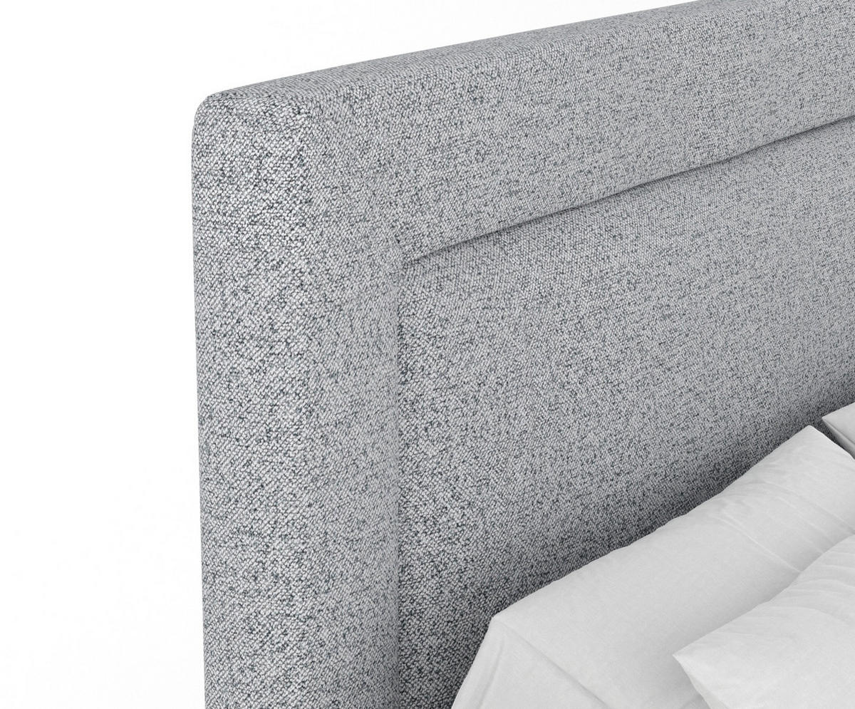 BOXSPRINGBETT Laguno Grau 140/200 cm mit Latex-Topper - Silberfarben/Grau, Holz/Holzwerkstoff (140/200cm) - Maison de Reve