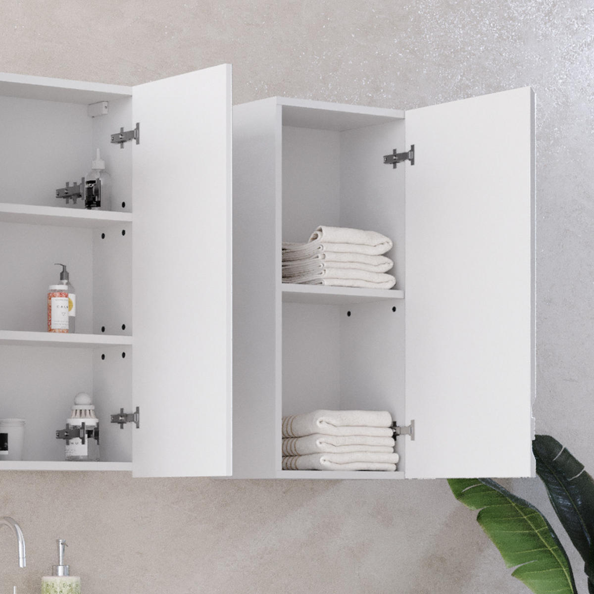 BADSCHRANK Fredd Weiß 77 x 36.4 cm - Weiß Hochglanz/Weiß, Holzwerkstoff (77/36.4/23.5cm) - Vicco
