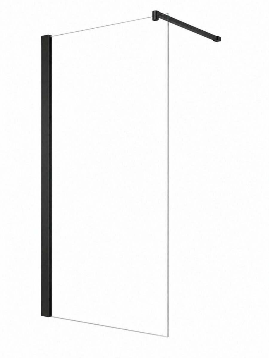 WALK-IN-DUSCHWAND 150 × 200 cm – ESG-Sicherheitsglas – Schwarz - Schwarz, Glas (10/150/200cm) -  Glaswerk Westfalen