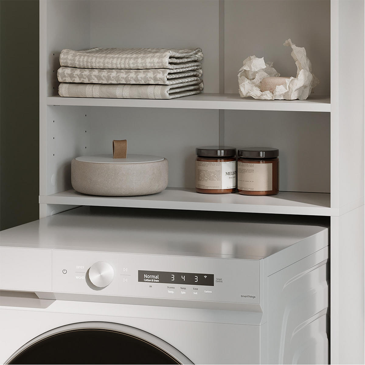 WASCHMASCHINENSCHRANK Weiß 64 x 190 cm - Weiß, Holzwerkstoff (64/190/26cm) - Vicco