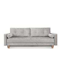 3-SITZER-SCHLAFSOFA ERISO mit weiche Sitzfläche und hohe Rückenlehne, Chenille-Stoff, Silber - Silberfarben/Braun, Textil (220/80/100cm) - KONSIMO®