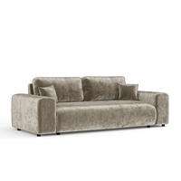 3-SITZER-SOFA Zanzibar Beige Chenille - Beige/Schwarz, Holz/Holzwerkstoff (213/79/108cm) - Maison de Reve