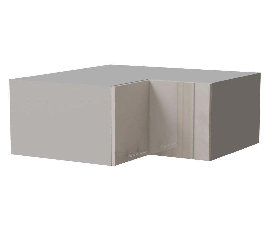 Feldmann-Wohnen Eckaufsatzschrank Creme, Grau 90x36x90 cm