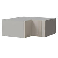 ECKAUFSATZSCHRANK Brerra W14/90/36 Grau / RAL 9001 creme Hochglanz 90 / 90 / 36cm - Creme/Grau, Holz/Holzwerkstoff (90/36/90cm) - Feldmann-Wohnen