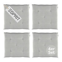 SITZKISSEN 4er Set Needlestripe grau - 40x40 cm - Grau, Textil (40/40/3cm) - Esprit