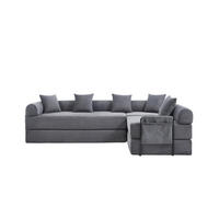 ECKSCHLAFSOFA Modulsofa,Fünfsitzer mit Schlaffunktion,kombinierbar,Cord,Grau - Grau, Textil (270/180cm) - LVHOM