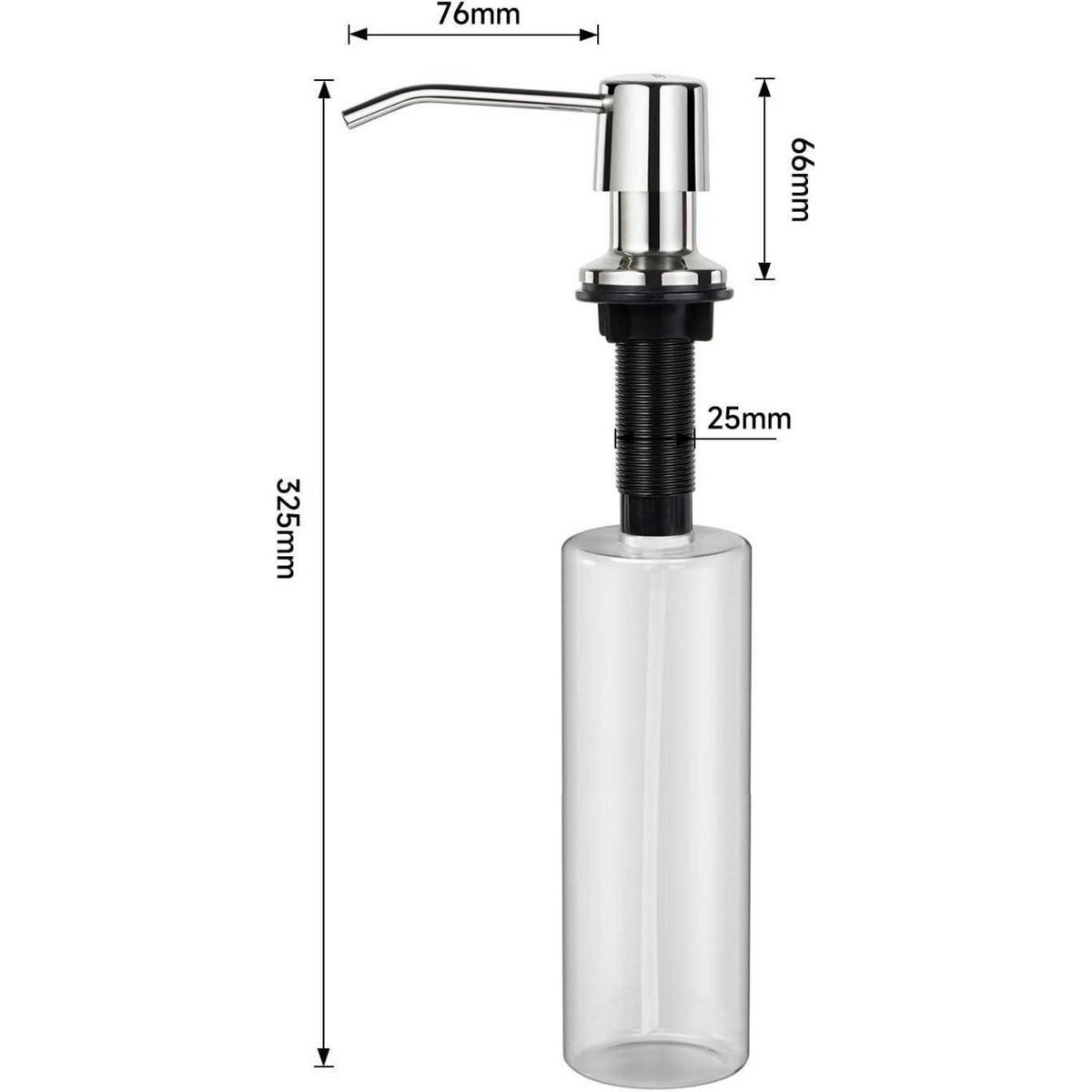 SPÜLMITTELSPENDER Einbau Edelstahl 500 ml - Silberfarben, Metall (11.8/7/21.2cm)