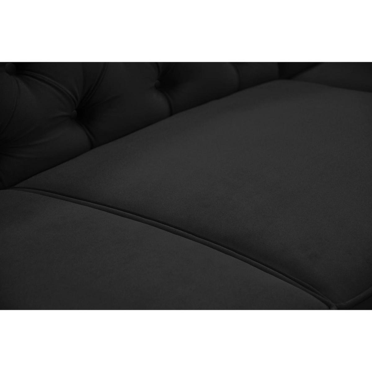 ECKSCHLAFSOFA Chester im Chesterfield-Stil, Schwarz, rechts - Schwarz, Textil (278/173cm) - Beautysofa