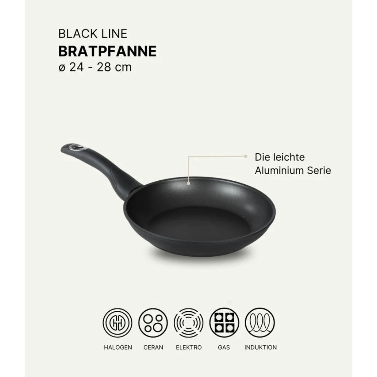 BRATPFANNE 28 cm BAF BLACKline für alle Herdarten - Multicolor, Metall (28cm) - BAF