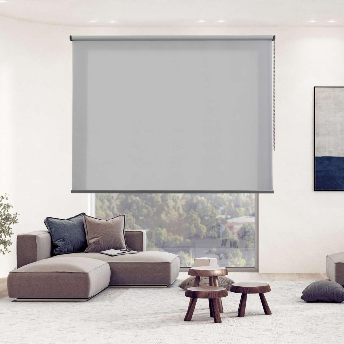 ROLLO| Hellgrau, 180cm x 250cm - Hellgrau, Kunststoff (180/250cm) - STORESDECO