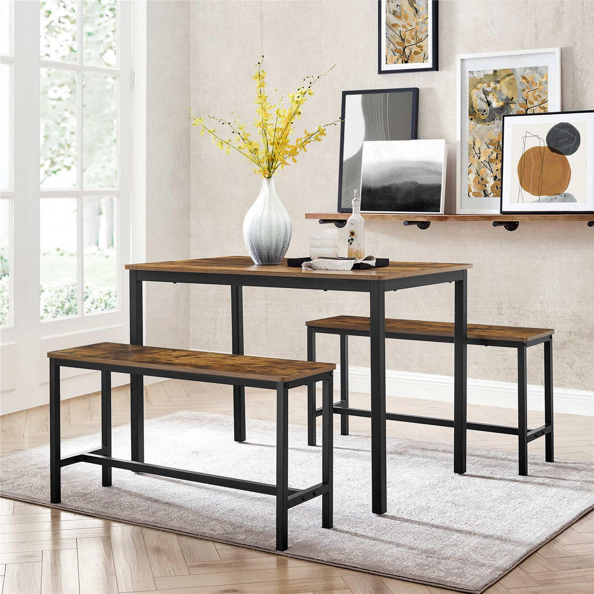KÜCHENTISCH-SET ROME - Braun, Metall (110/70/75cm) - Hansiro
